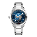 World Time 43 – Blue Global Map Dial | Steel Bracelet & Smooth Bezel