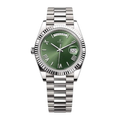 President 40 – Green Dial | Silver Tone Bracelet & Fluted Bezel