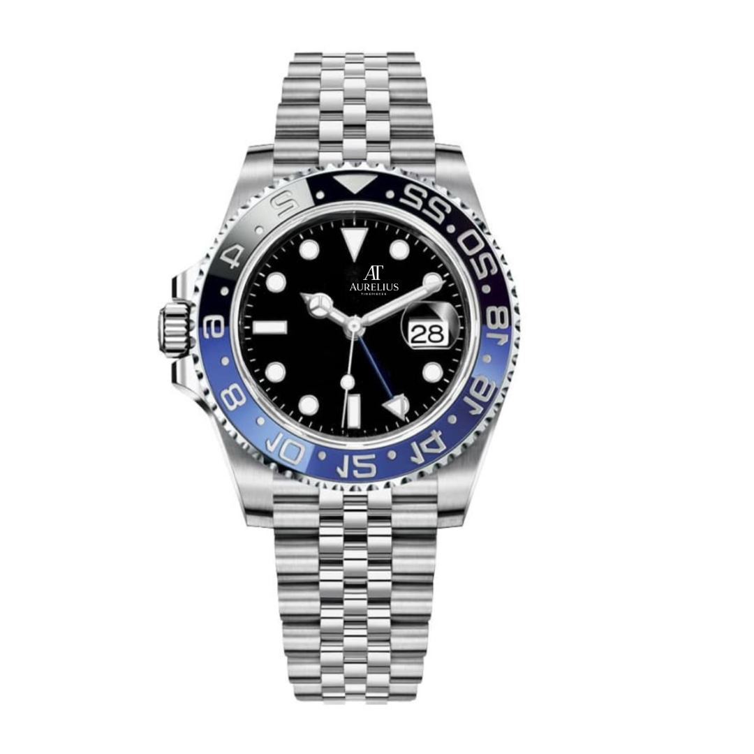 GMT Traveller 40 – Black Dial | Stainless Steel Jubilee Bracelet & Blue-Black Ceramic Bezel