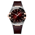 Integrated Signature 41 – Burgundy Sunburst Dial | Steel & Rose Gold Tone Case & Black Ceramic Bezel & Leather Strap