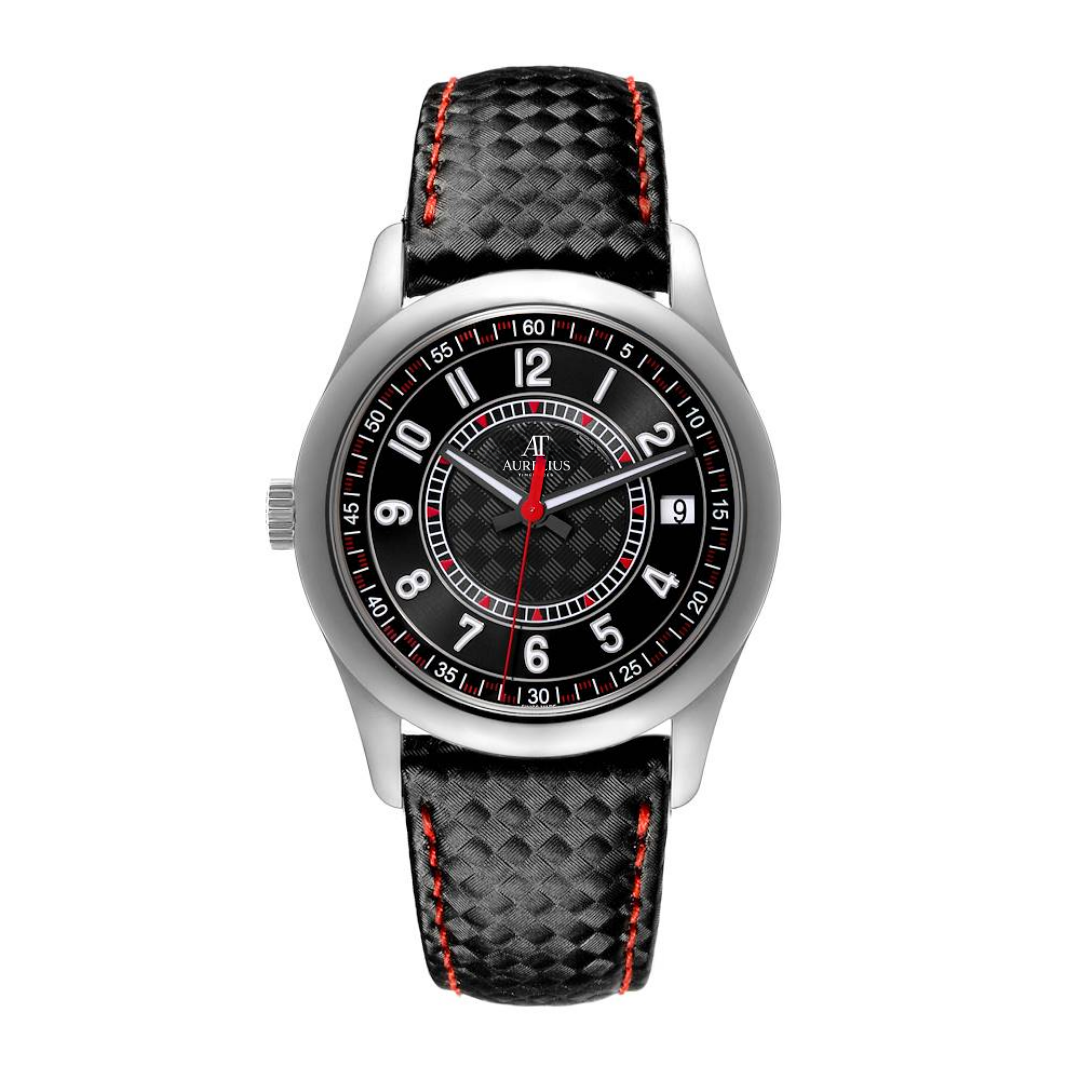 Modern Classic 40 – Blue Dial with Orange Accents | Silver Tone Case & Blue Fabric Strap