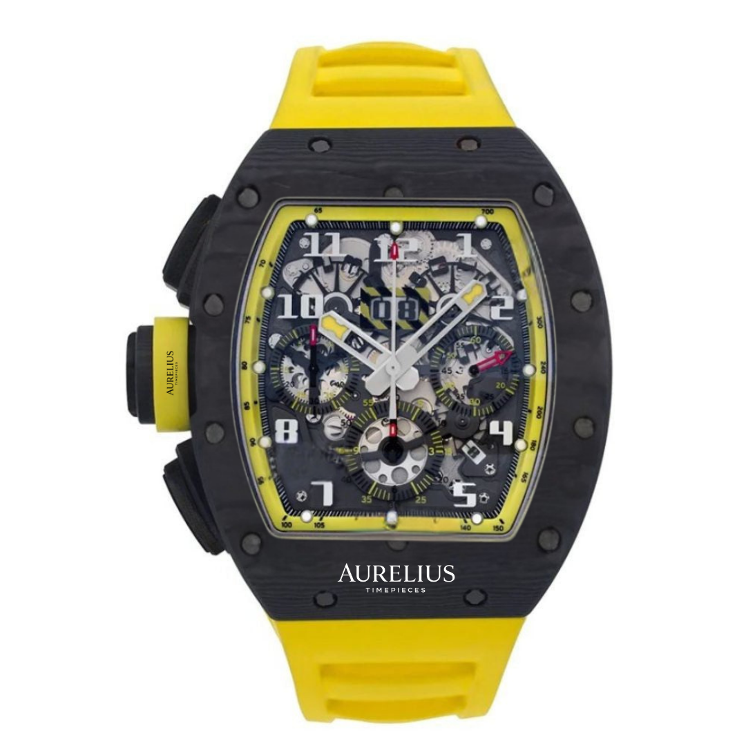 Skeleton Chronograph 44 – Openworked Dial with Yellow Accents | Carbon Case & Yellow Rubber Strap