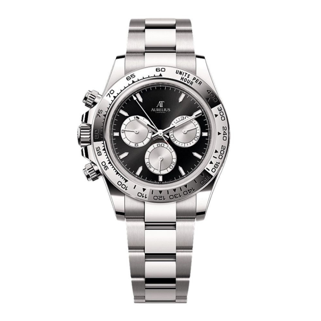 Racing Chronograph 40 – Black Dial | Silver Tone Case & Tachymeter Bezel
