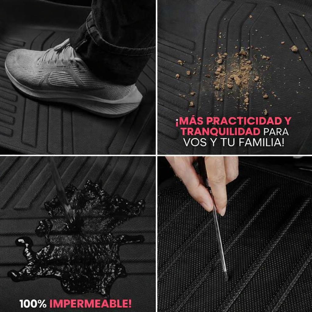 Conjunto de tapetes 3D tipo tabuleiro sem mala